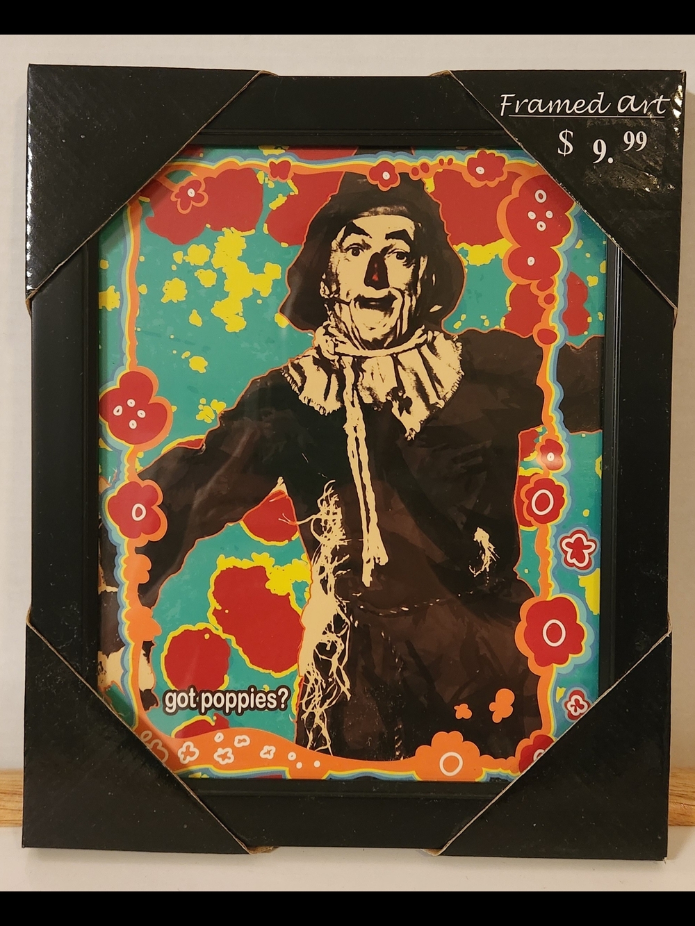 Vintage Kmart Wizard of Oz Scarecrow "Got Poppies?"Framed PopArt Print 9.5x11.75